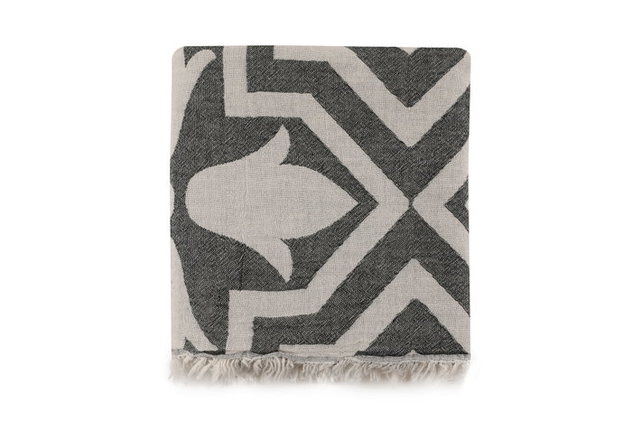 Mijölnir Lalezar Toalla de Playa Fouta Negro y Beige